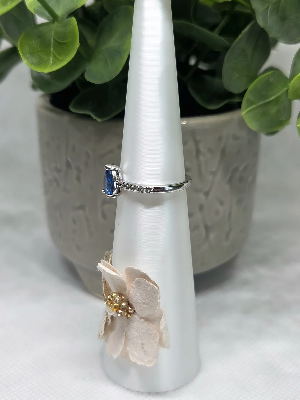 BP Blue Dual Pear Teardrop Gemstone Ring